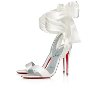 Sandale Du Dasert – Sandalias de 100 mm – Satén crepé – Blanco roto – Mujer