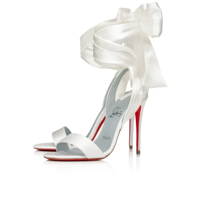 Sandale Du Dasert – Sandalias de 100 mm – Satén crepé – Blanco roto – Mujer Sandale Du Dasert – Sandalias de 100 mm – Satén crepé – Blanco roto – Mujer