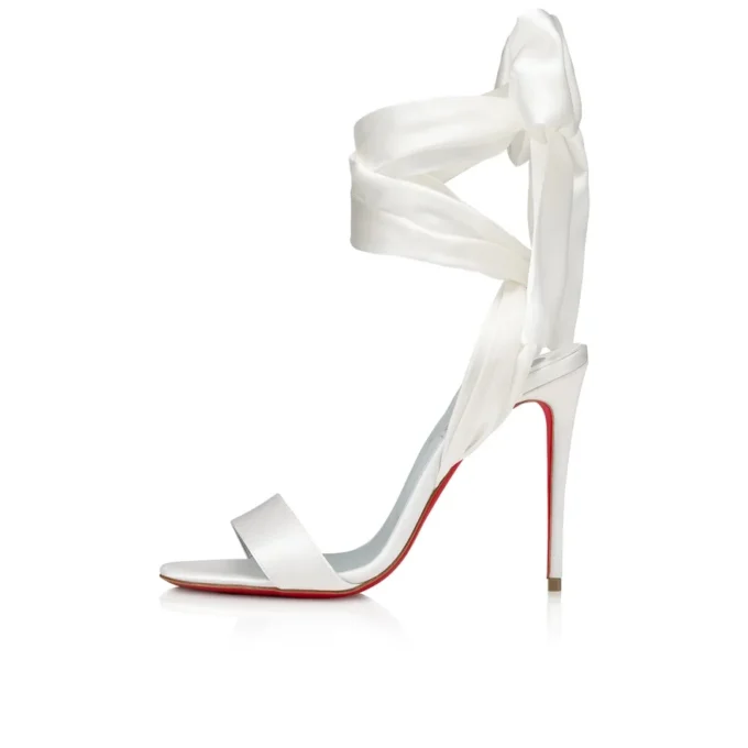 Sandale Du Dasert – Sandalias de 100 mm – Satén crepé – Blanco roto – Mujer Sandale Du Dasert – Sandalias de 100 mm – Satén crepé – Blanco roto – Mujer
