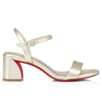 Sandalia Miss Jane – Sandalias de 55 mm – Piel napa iridiscente – Platino – Mujer