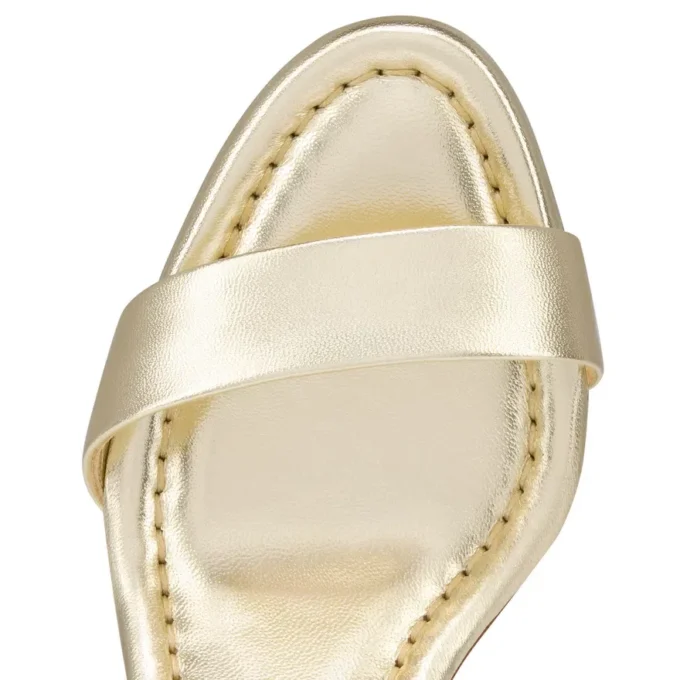 Sandalia Miss Jane – Sandalias de 85 mm – Piel de becerro laminada – Platino – Mujer