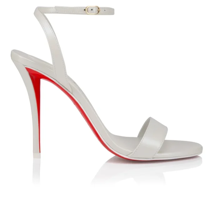 Sandalias Miss Z – Sandalias de tiras de 100 mm – Piel napa nacarada – Bianco – Mujer