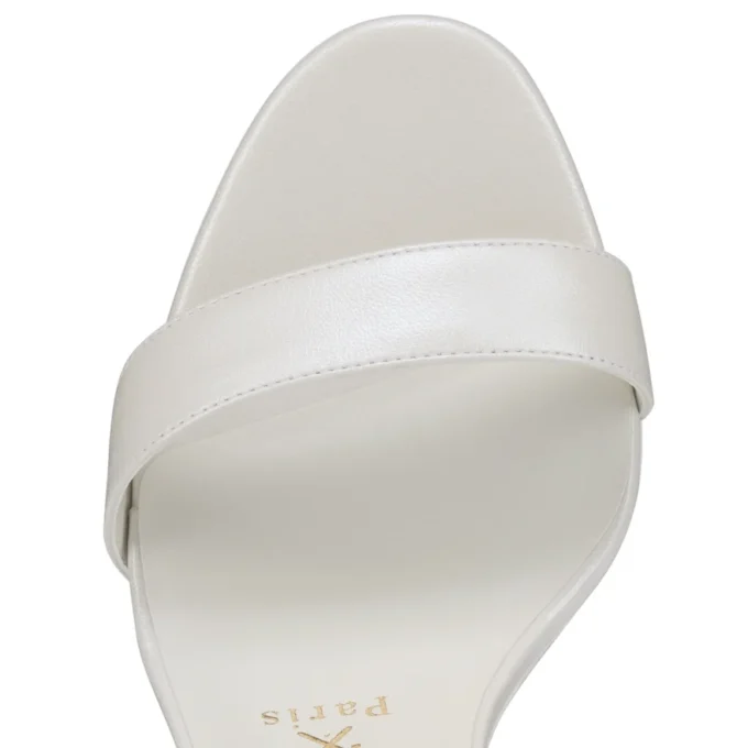 Sandalias Miss Z – Sandalias de tiras de 100 mm – Piel napa nacarada – Bianco – Mujer