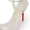 Sandalias Miss Z – Sandalias de tiras de 100 mm – Piel napa nacarada – Bianco – Mujer