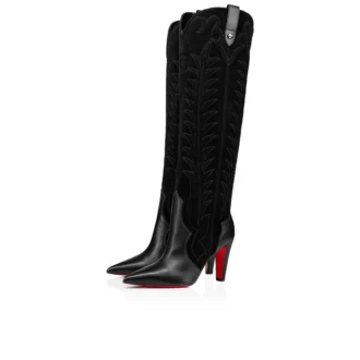 Santia Botta – Botas de 85 mm – Piel de becerro y ante de becerro – Negro Santia Botta – Botas de 85 mm – Piel de becerro y ante de becerro – Negro