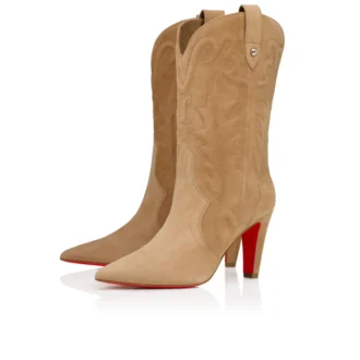 Santiabooty – Botas bajas de 85 mm – Veau Velours – Lionne – Mujer