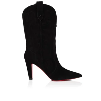 Santiabooty – Botas bajas de 85 mm – Veau Velours – Negro – Mujer