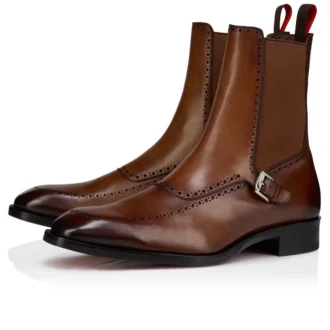 Sartosea – Botas – Piel de becerro patinada – Havane – Hombre