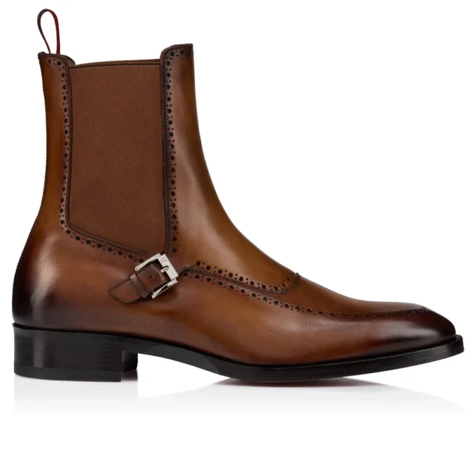 Sartosea – Botas – Piel de becerro patinada – Havane – Hombre