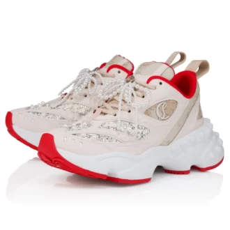 So Flo Perla – Zapatillas de correr – Piel de becerro laminada, strass y perlas – Perla – Mujer So Flo Perla – Zapatillas de correr – Piel de becerro laminada, strass y perlas – Perla – Mujer