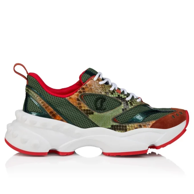 So Flo Python Dagrada – Zapatillas de running – Cuero de pitón degradado y ante de becerro – Palio Haiiro – Hombre