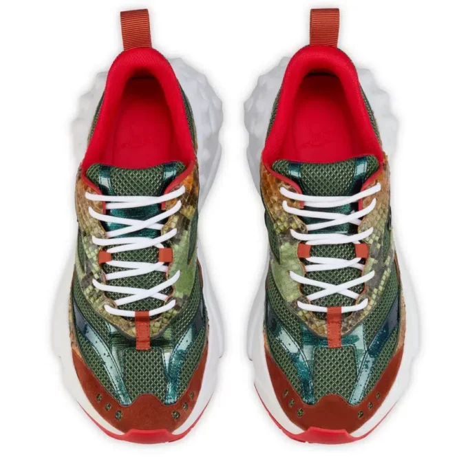 So Flo Python Dagrada – Zapatillas de running – Cuero de pitón degradado y ante de becerro – Palio Haiiro – Hombre