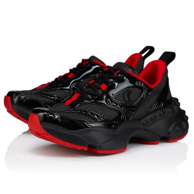 So Flo – Zapatillas de running – Piel de becerro laminada – Negro – Hombre