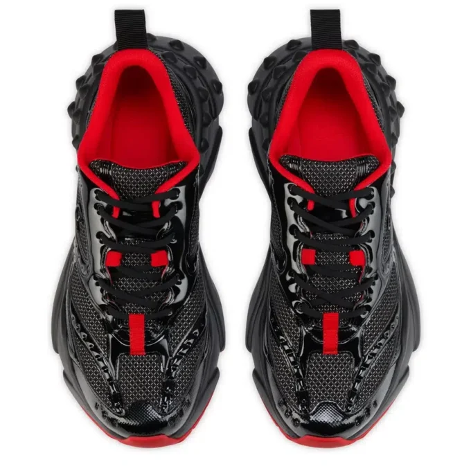 So Flo – Zapatillas de running – Piel de becerro laminada – Negro – Hombre