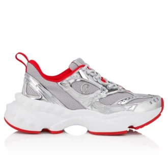 So Flo – Zapatillas de running – Piel de becerro laminada – Plata – Hombre