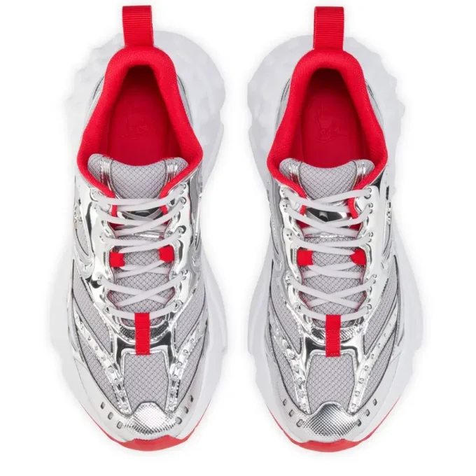 So Flo – Zapatillas de running – Piel de becerro laminada – Plata – Hombre