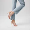 So Me – Sandalias de tiras de 100 mm – Cuero de cabrito y tachuelas – Blush – Mujer
