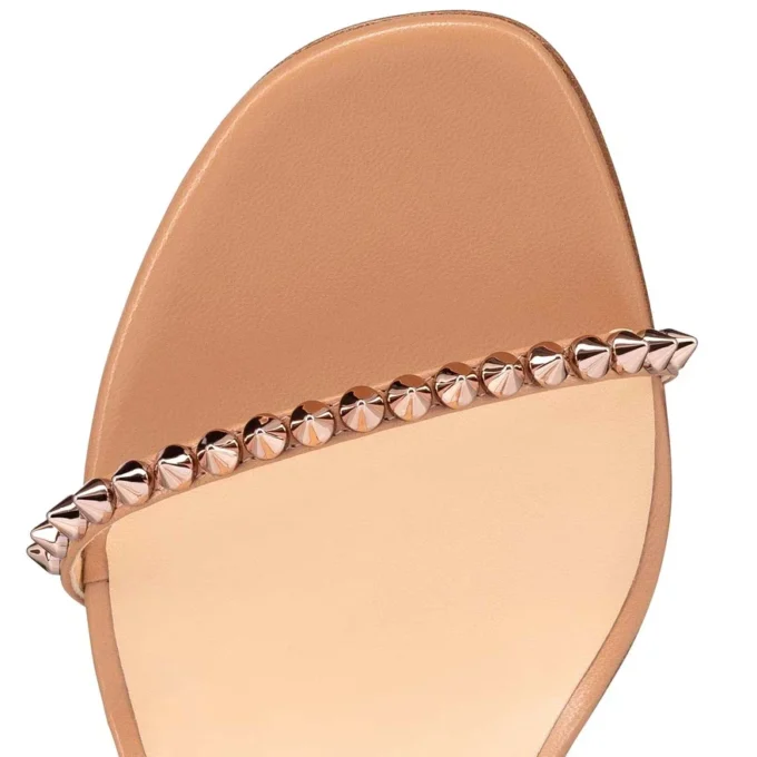 So Me – Sandalias de tiras de 100 mm – Cuero de cabrito y tachuelas – Blush – Mujer