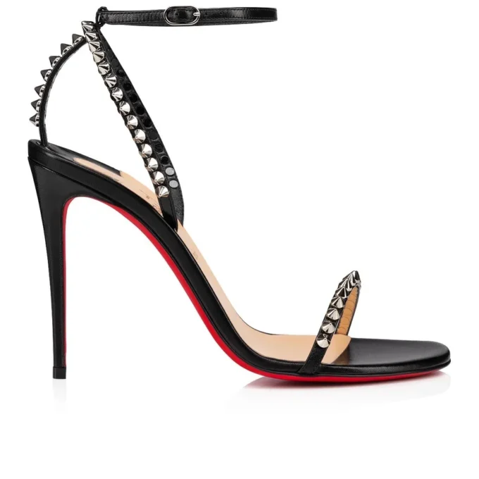 So Me – Sandalias de tiras de 100 mm – Piel de cabrito y tachuelas – Negro – Mujer So Me – Sandalias de tiras de 100 mm – Piel de cabrito y tachuelas – Negro – Mujer