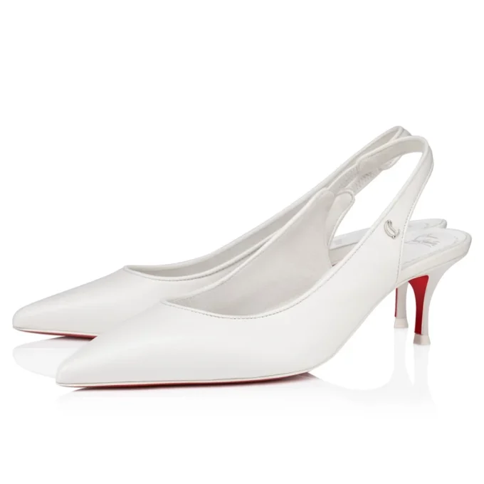 Sporty Kate Sling – Zapatos de tacón con talón abierto de 55 mm – Piel de cordero napa – Bianco – Mujer Sporty Kate Sling – Zapatos de tacón con talón abierto de 55 mm – Piel de cordero napa – Bianco – Mujer