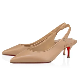 Sporty Kate Sling – Zapatos de tacón con talón abierto de 55 mm – Piel de cordero napa – Color rosa pálido – Mujer