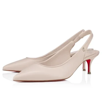 Sporty Kate Sling – Zapatos de tacón con talón abierto de 55 mm – Piel de cordero napa – Leche – Mujer