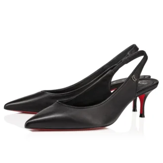 Sporty Kate Sling – Zapatos de tacón con talón abierto de 55 mm – Piel de cordero napa – Negro – Mujer