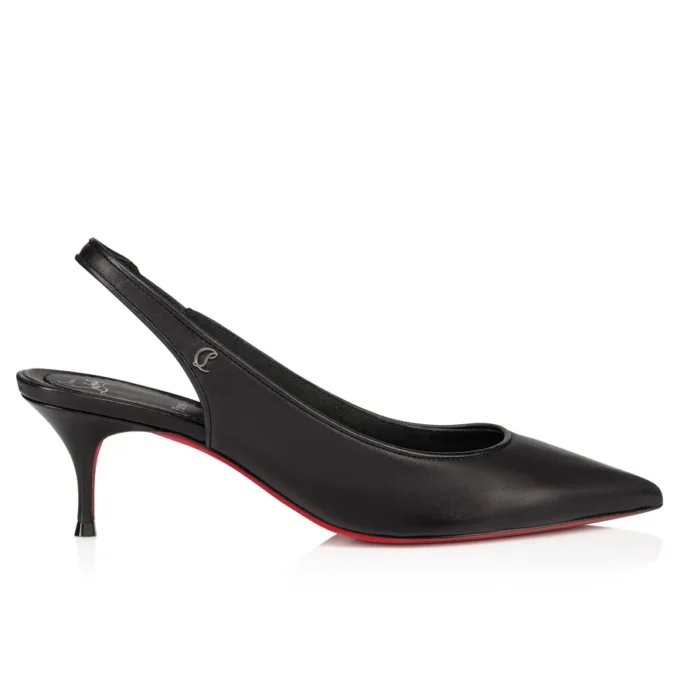 Sporty Kate Sling – Zapatos de tacón con talón abierto de 55 mm – Piel de cordero napa – Negro – Mujer