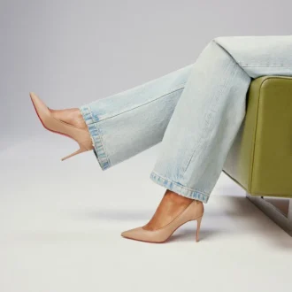 Sporty Kate – Zapatos de tacón de 85 mm – Piel de cordero napa – Color rosa pálido – Mujer