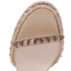 Superaclou – Sandalias de tiras de 85 mm – Piel napa nacarada – Leche – Mujer