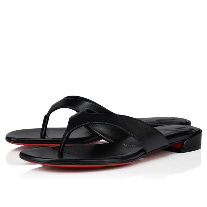 Sweet Janetonga – Chanclas – Piel de cordero napa – Negro – Mujer