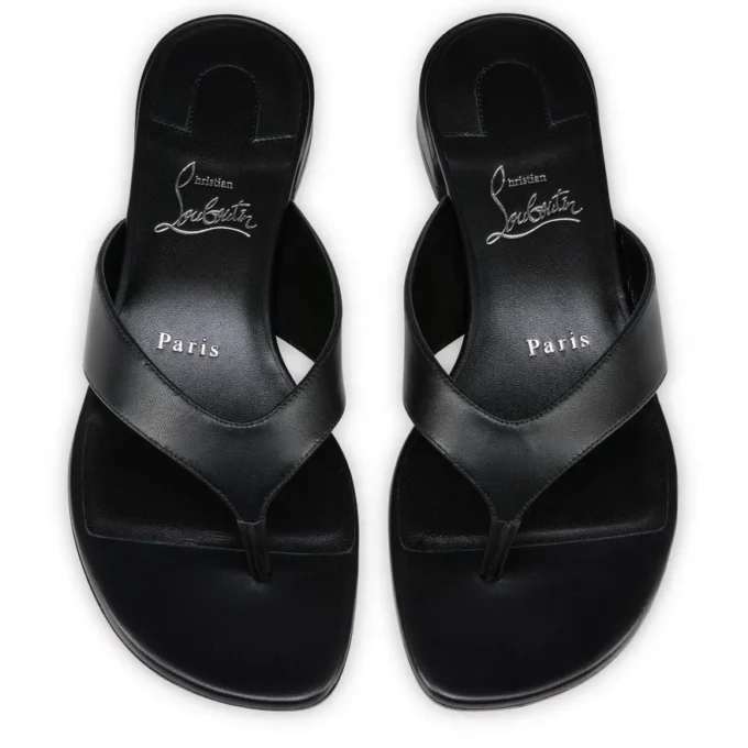 Sweet Janetonga – Chanclas – Piel de cordero napa – Negro – Mujer