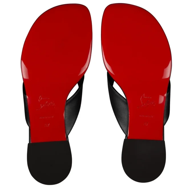 Sweet Janetonga – Chanclas – Piel de cordero napa – Negro – Mujer