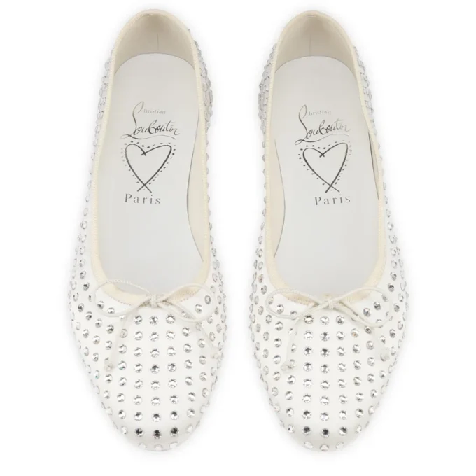 Sweetie Jane Strass Boum – Bailarinas – Crepé satinado – Versión marfil – Mujer