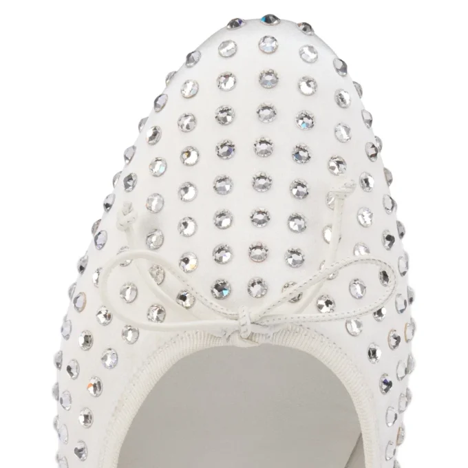 Sweetie Jane Strass Boum – Bailarinas – Crepé satinado – Versión marfil – Mujer