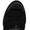 Toledissima – Alpargatas de 130 mm – Malla y piel de becerro encerada – Negro – Mujer