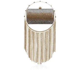Trapeze – Bolso de mano – Ante y strass – Multicolor