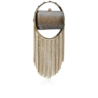 Trapeze – Bolso de mano – Ante y strass – Multicolor