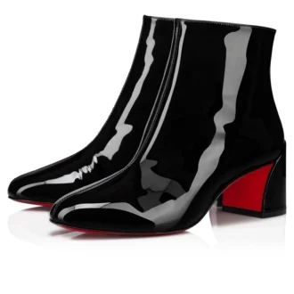 Turela – Botas de 55 mm – Piel de becerro charol – Negro – Mujer