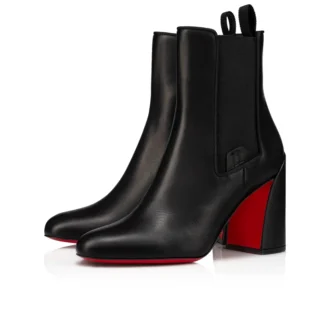 Turelastic – Botas de 84 mm – Piel de becerro – Negro – Mujer