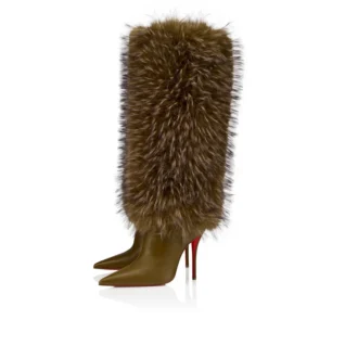 Yangzee – Botas de 100 mm – Piel de becerro – Bronzo – Mujer