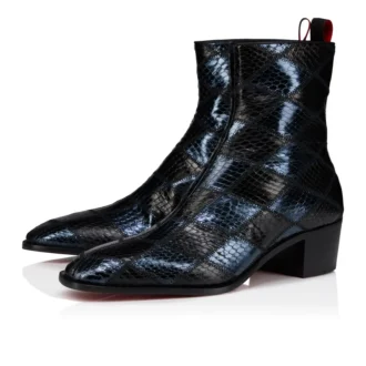 Ziggissimo Forever – Botas – Piel de serpiente de agua en patchwork – Negro – Hombre