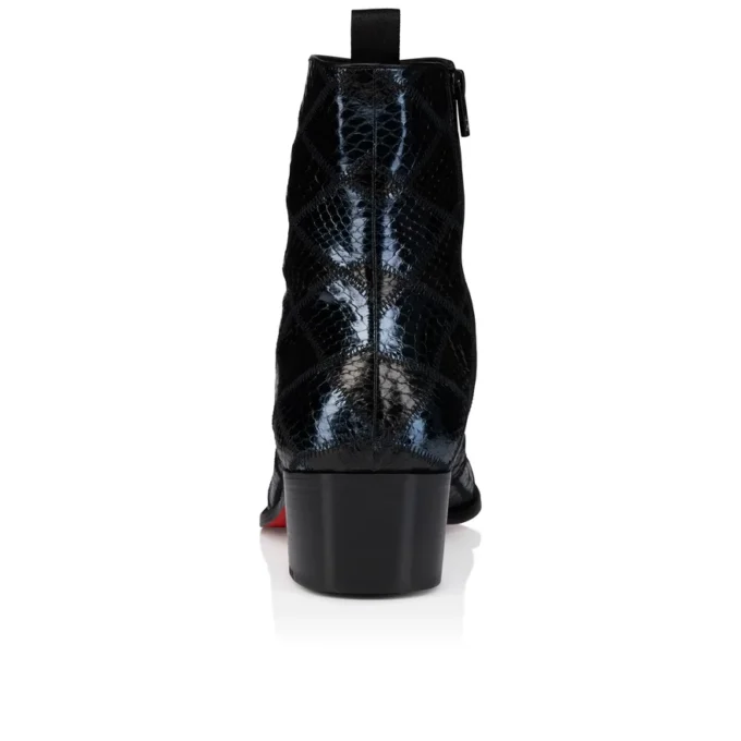 Ziggissimo Forever – Botas – Piel de serpiente de agua en patchwork – Negro – Hombre Ziggissimo Forever – Botas – Piel de serpiente de agua en patchwork – Negro – Hombre